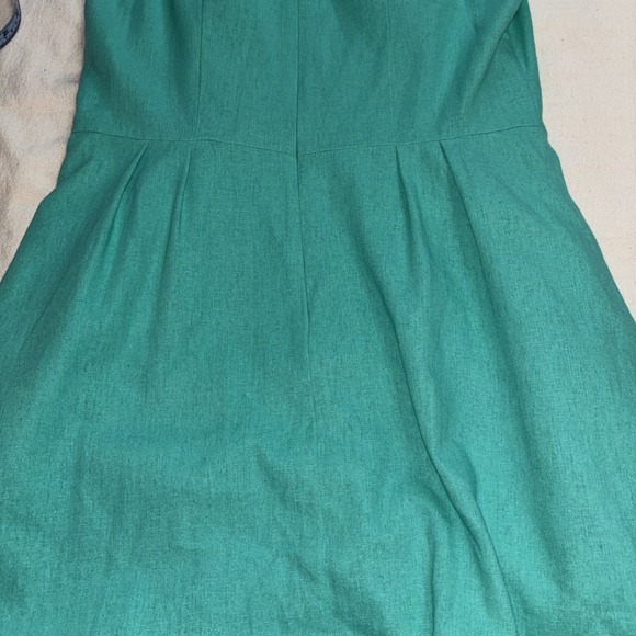 Chadwicks Dress Women's Sz12 Aqua Linen Blend Sheath Sleeveless Lined Career - Picture 8 of 8